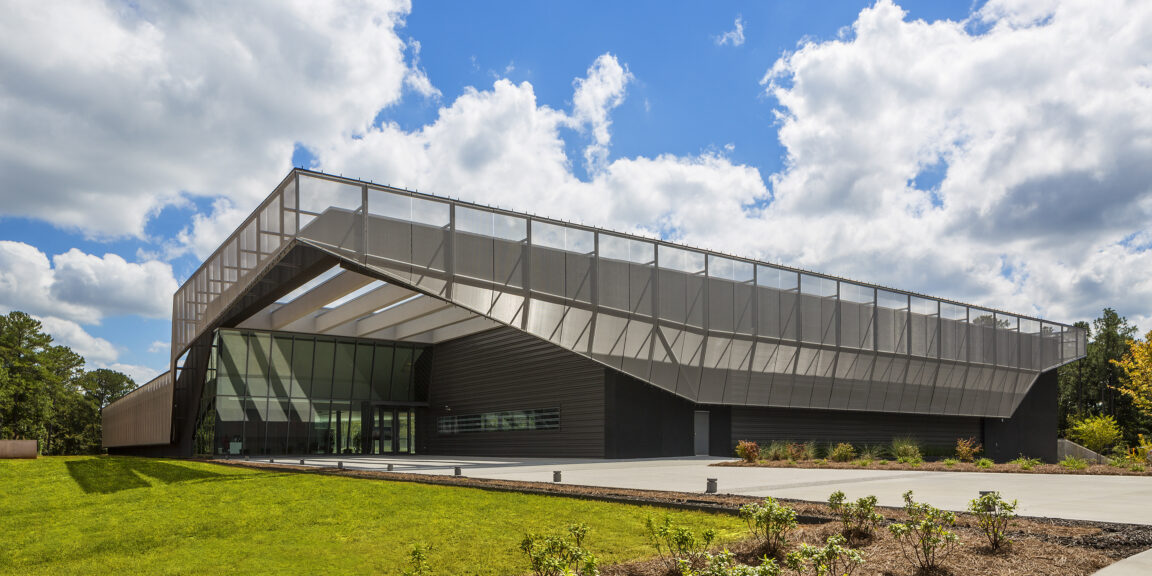 Exterior of the Georgia BioScience Training Center in Georgia, a state-of-the-art facility supporting workforce training in life sciences